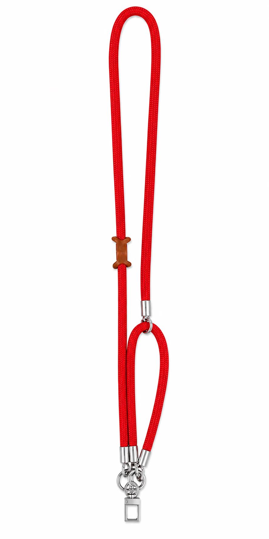 Two in One Braided Strap Lanyard - Red