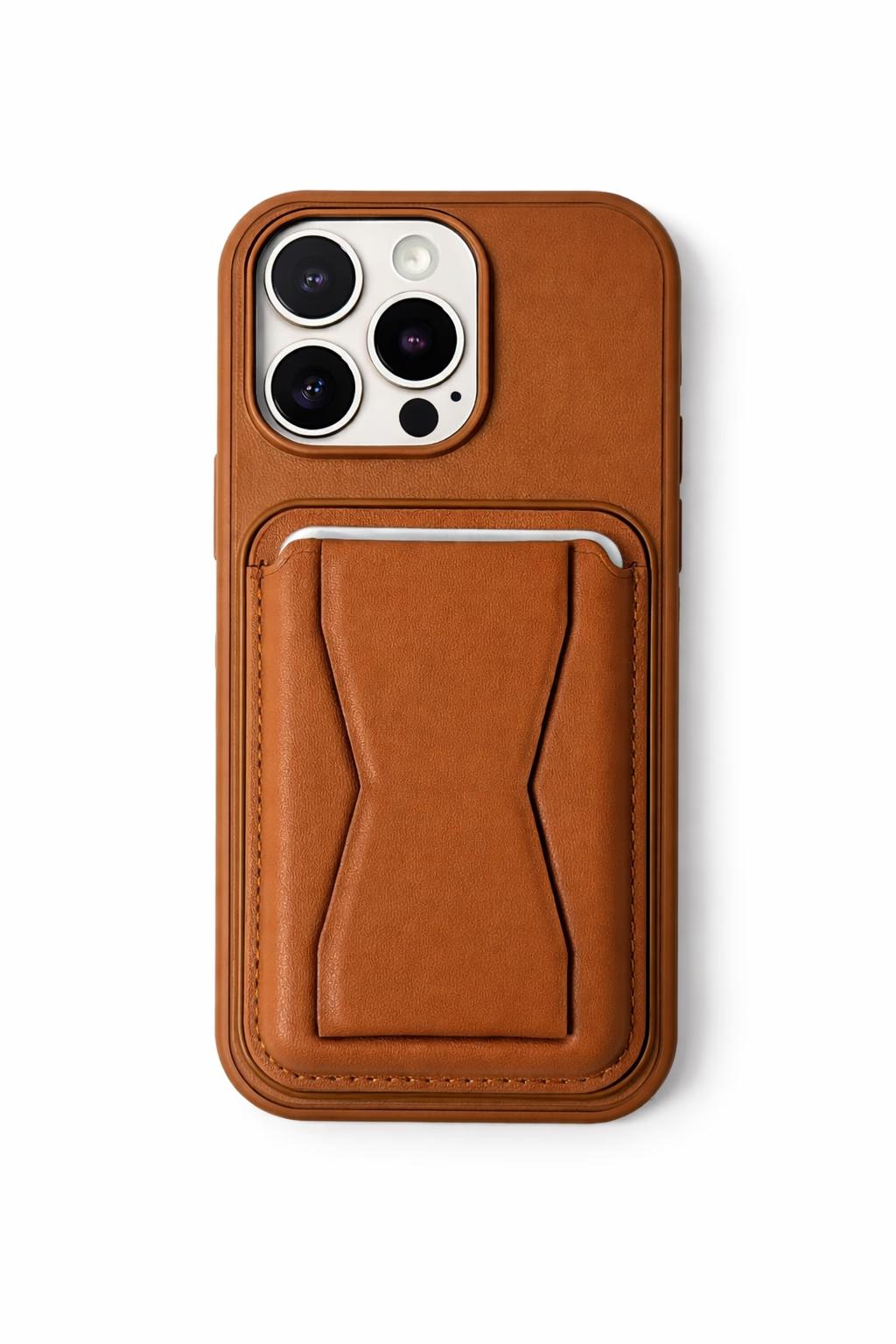 iPhone 16 Pro - GeoCard Stand Case - Brown