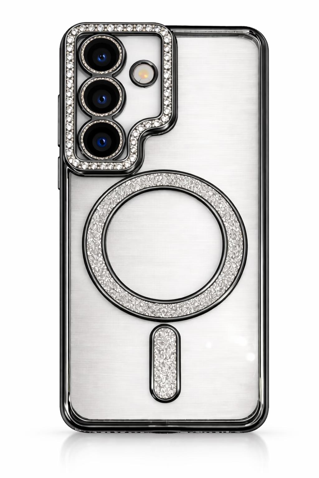 Samsung S23 - Bling Magsafe + Lens Protection - Black