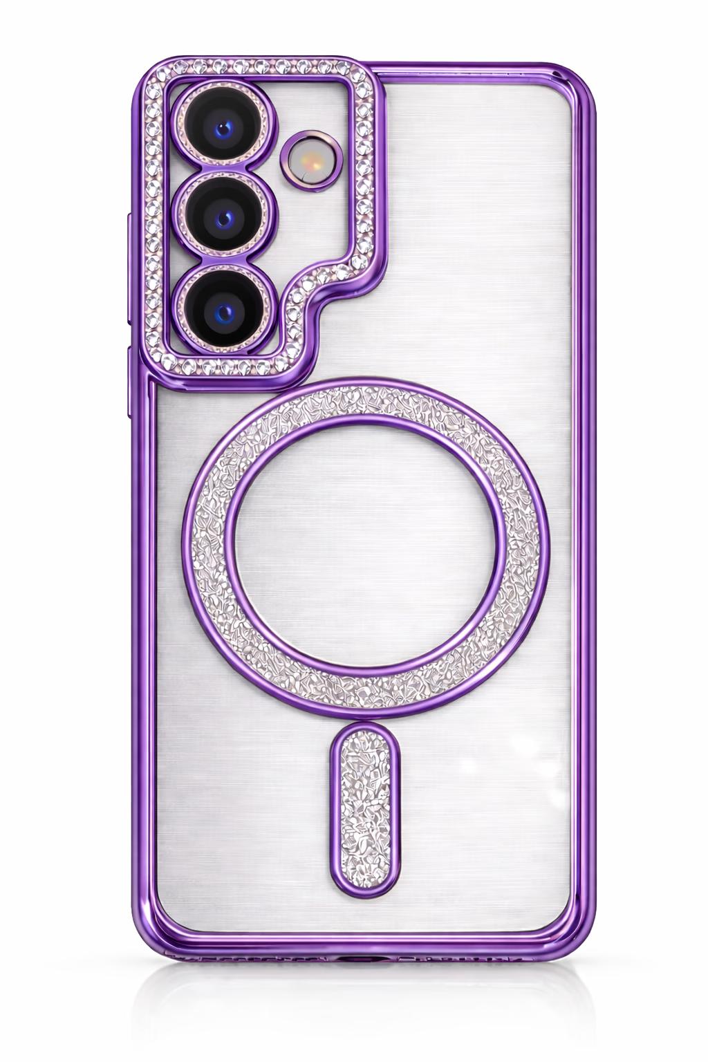 Samsung S24 - Bling Magsafe + Lens Protection - Purple