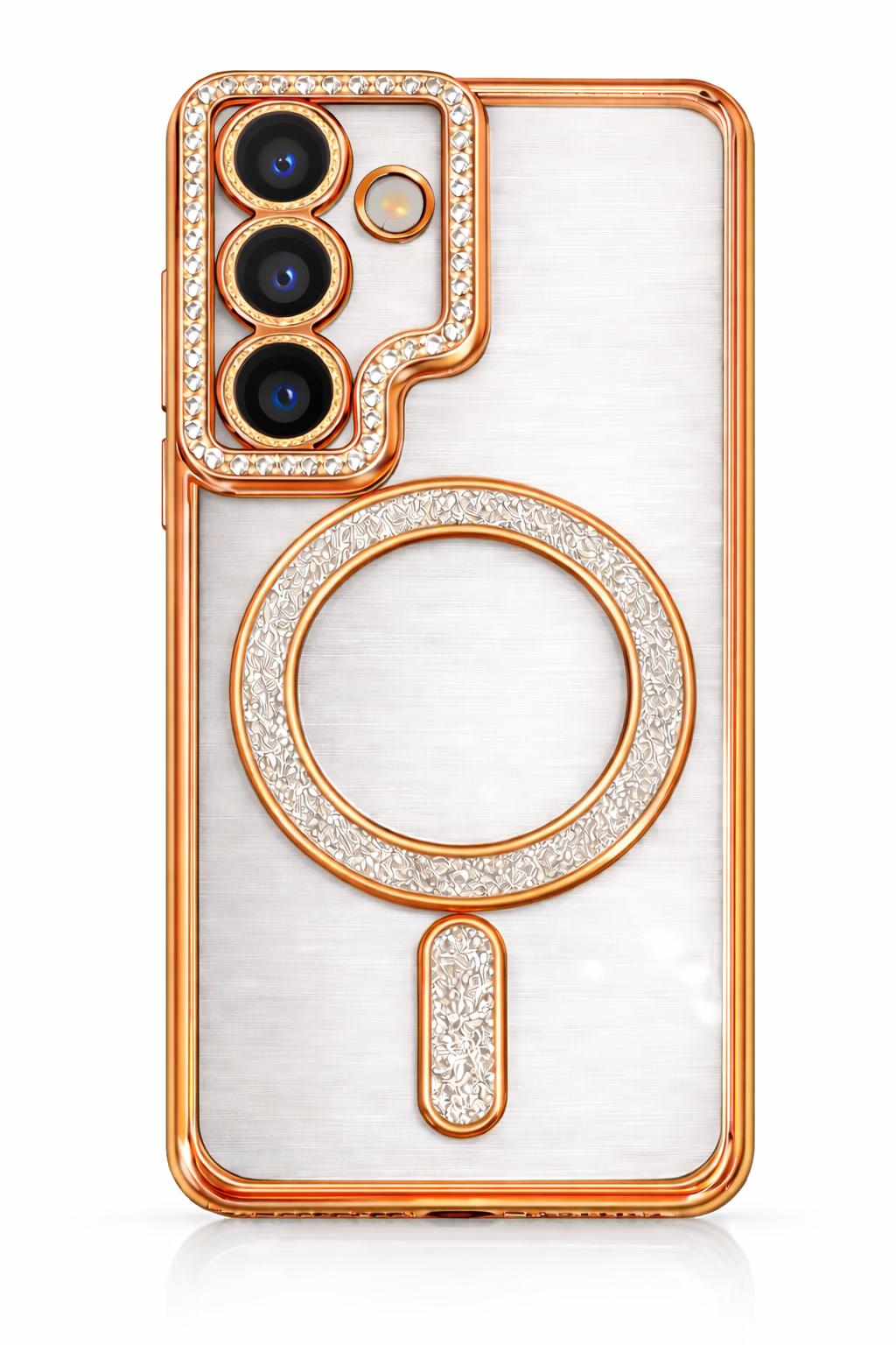 Samsung S24FE - Bling Magsafe + Lens Protection - Rose Gold