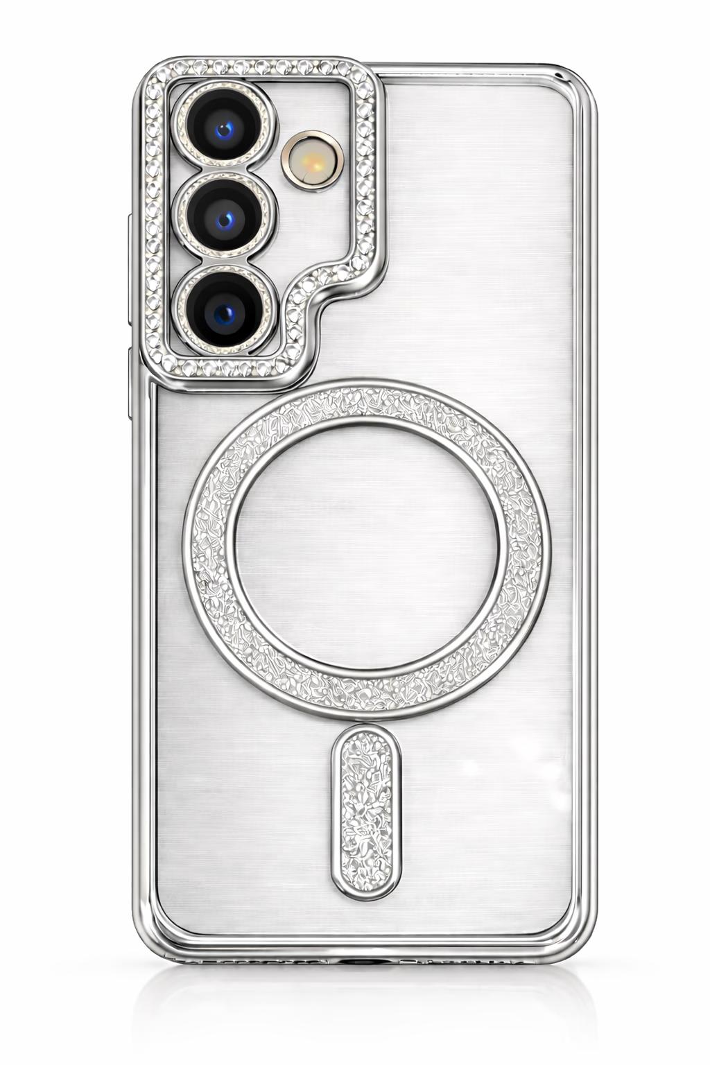 Samsung S24FE - Bling Magsafe + Lens Protection - Silver