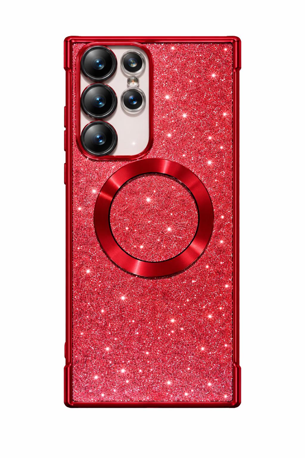 Samsung S24U - Sparkle Magsafe + Lens Protection - Red