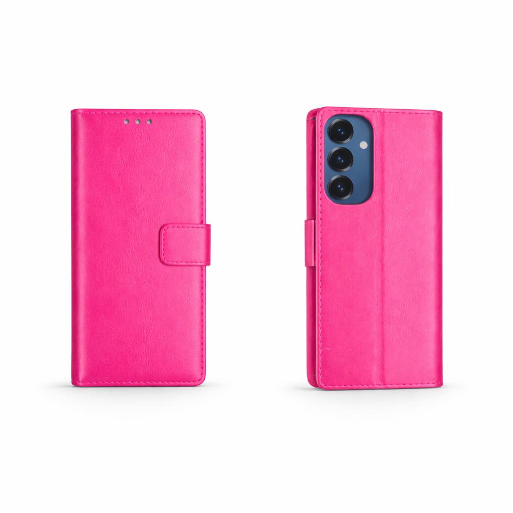 Samsung S25FE - Classic Leather Wallet - Hot Pink