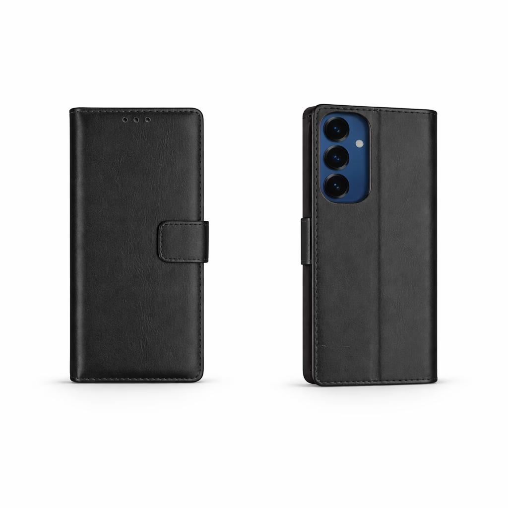 Samsung S25 - Classic Leather Wallet - Black