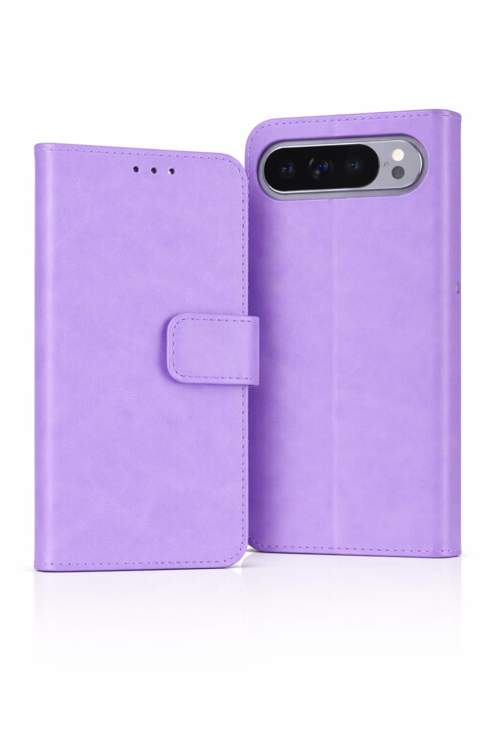 Google Pixel 10/10 Pro - Classic Leather Wallet - Purple