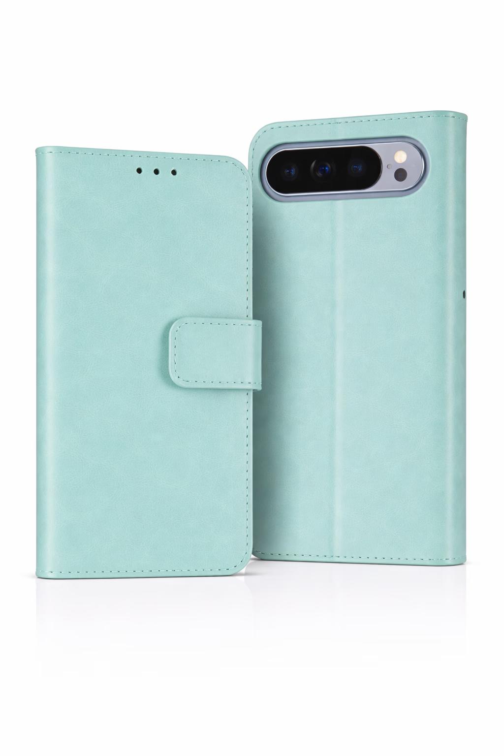 Google Pixel 10/10 Pro - Classic Leather Wallet - Teal