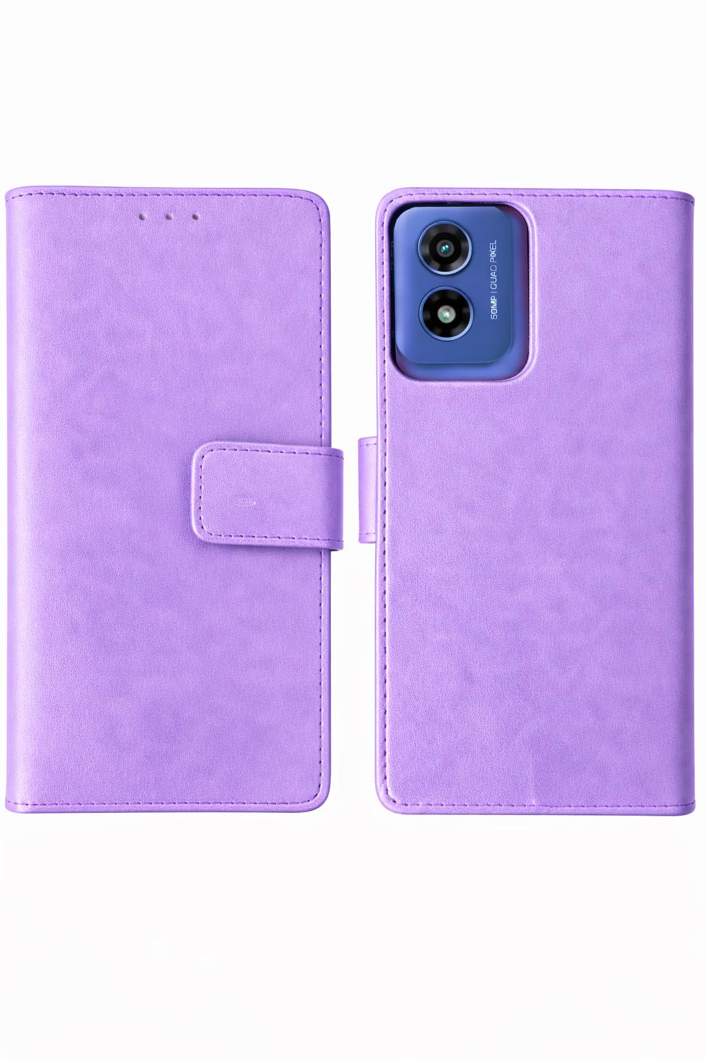 Motorola Edge (2024) - Classic Leather Wallet - Purple