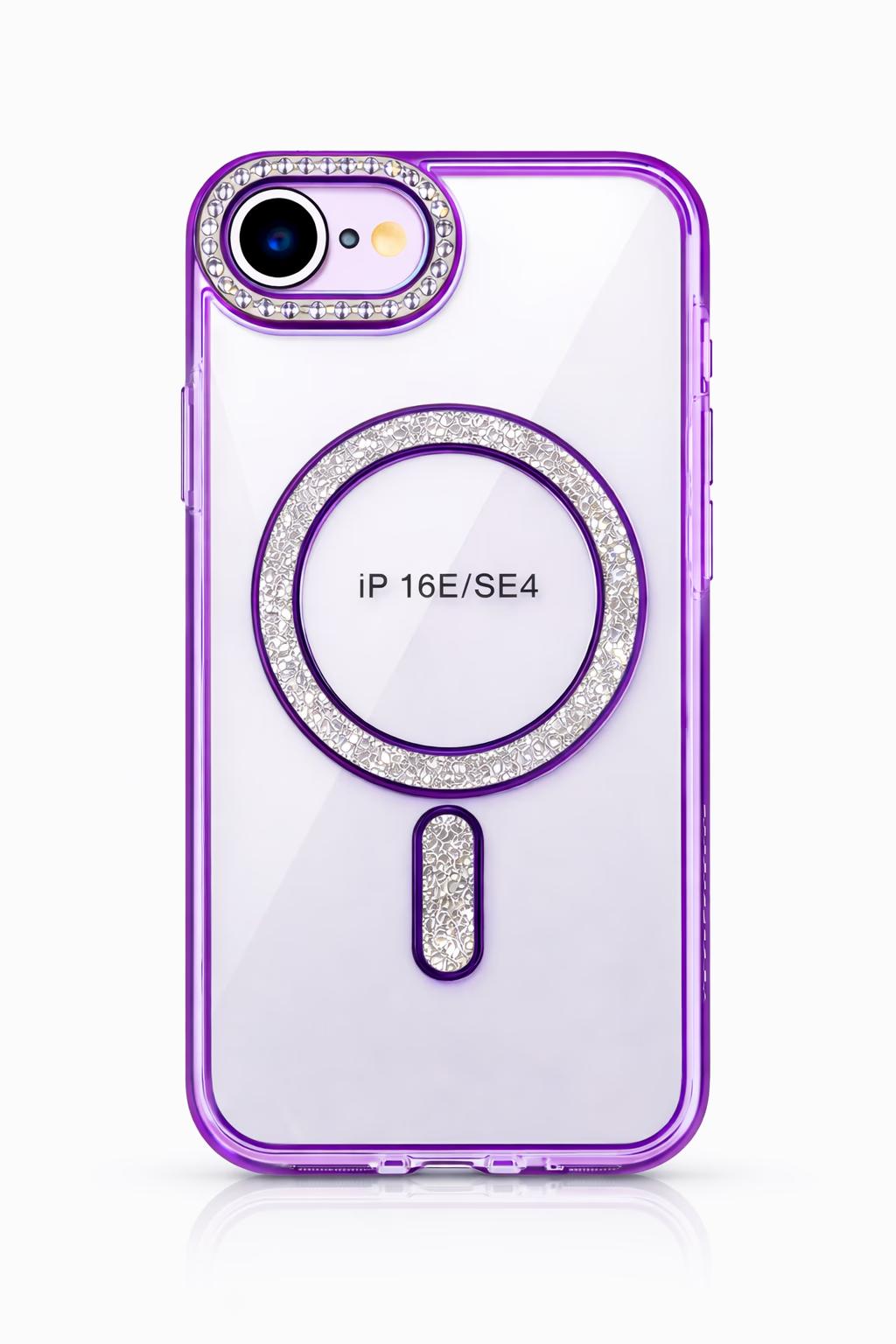 iPhone 16E - Bling Magsafe + Lens Protection - Purple