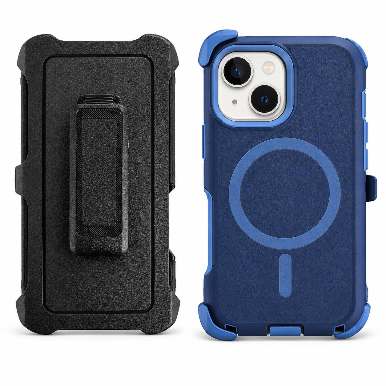 iPhone 15/14 Plus - Mag-Defense w/Clip - Navy Blue