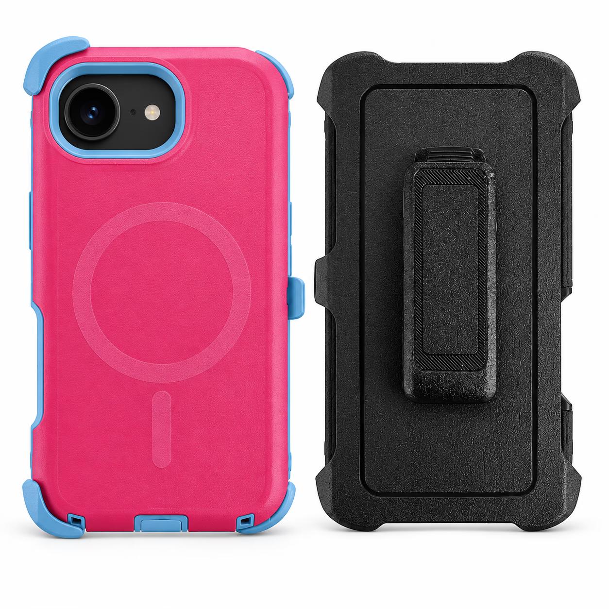 iPhone 16E/17E - Mag-Defense w/Clip - Hot Pink