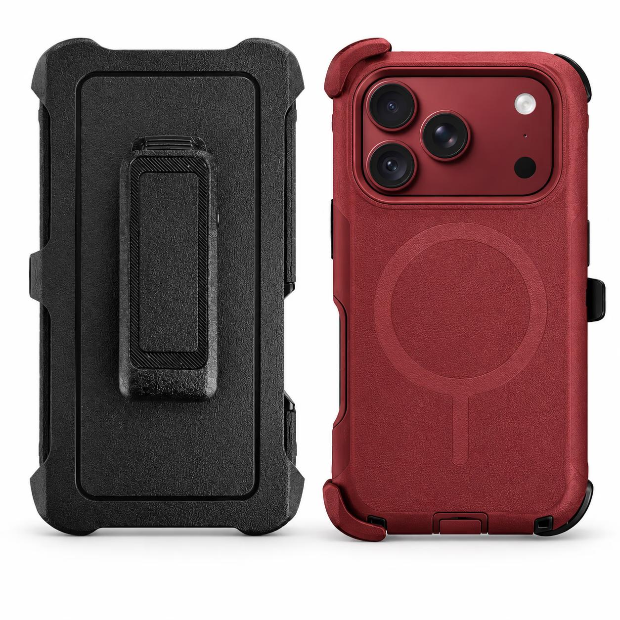 iPhone 17 Pro Max/18 Pro Max - Mag-Defense w/Clip - Red
