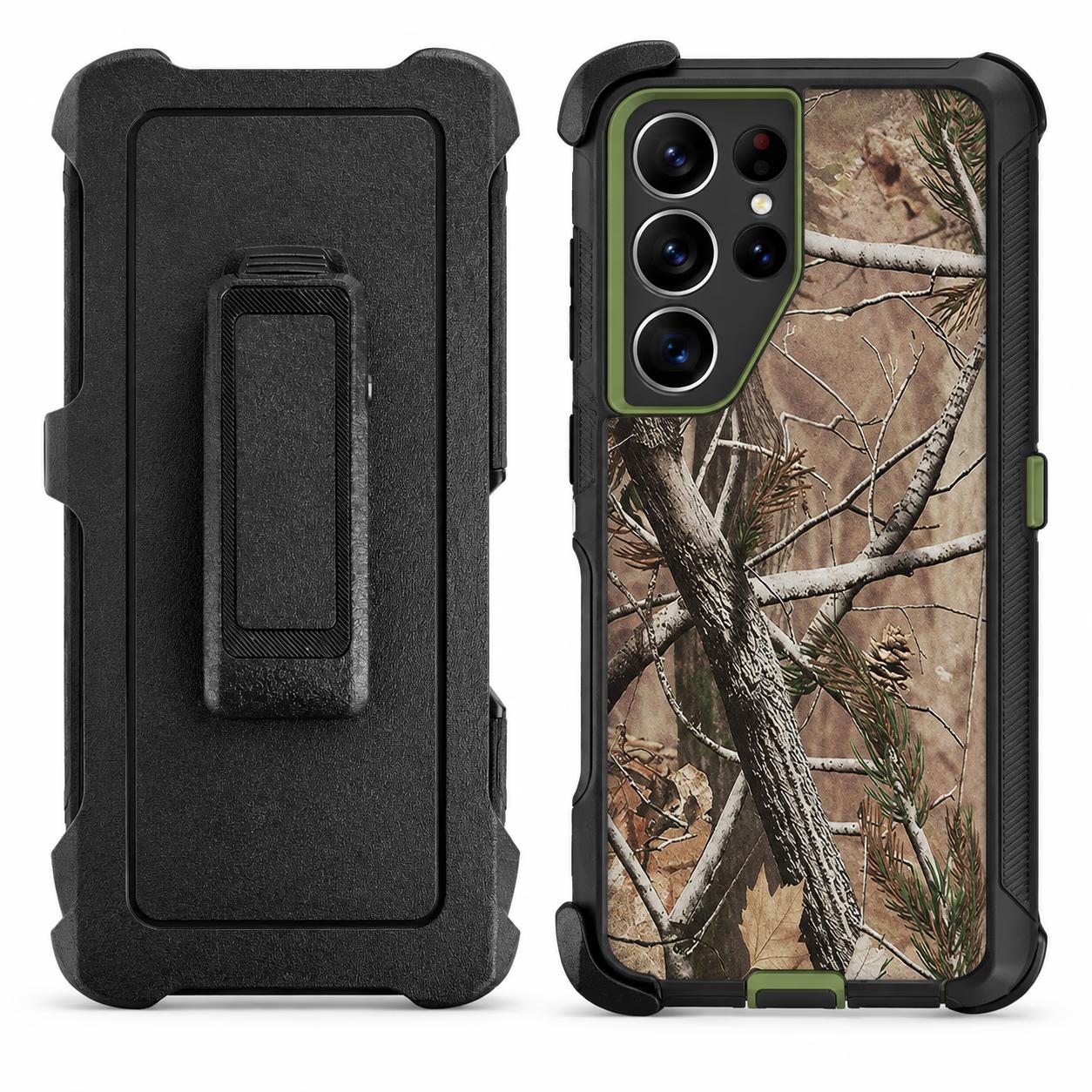 Samsung S25 Ultra - Defense Pro w/Clip - Black/Green Camo