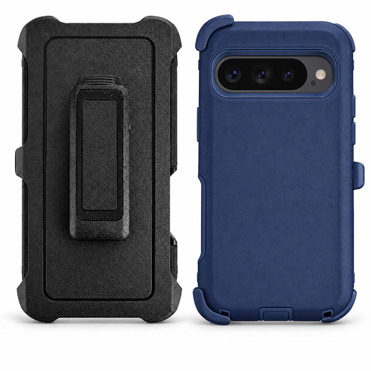 Google Pixel 9/9 Pro/10/10 Pro/11/11 Pro - Defense Pro w/ Clip - Navy Blue