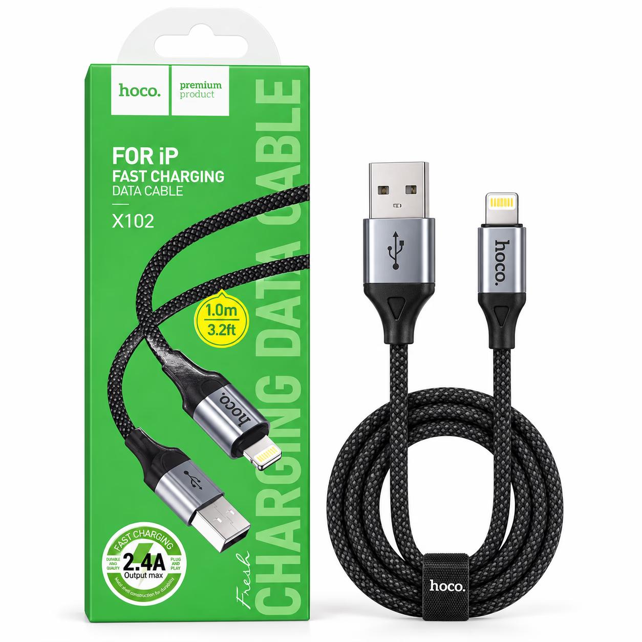Hoco X102 Fresh Charging Data Cable - iPhone - Black