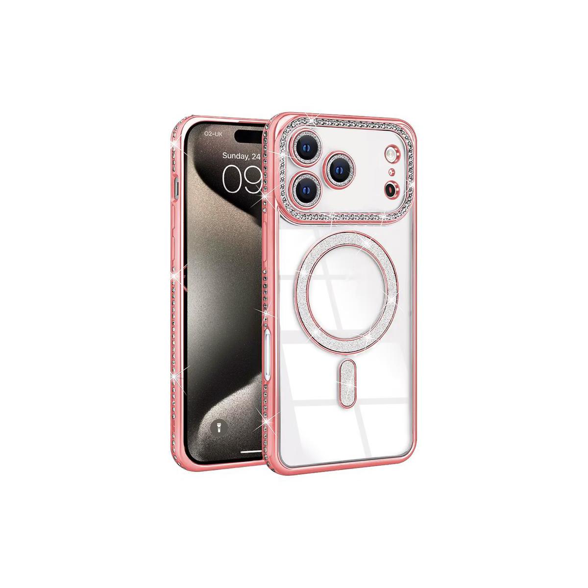 iPhone 17 Pro Max - Bling Magsafe + Lens Protection - Rose Gold