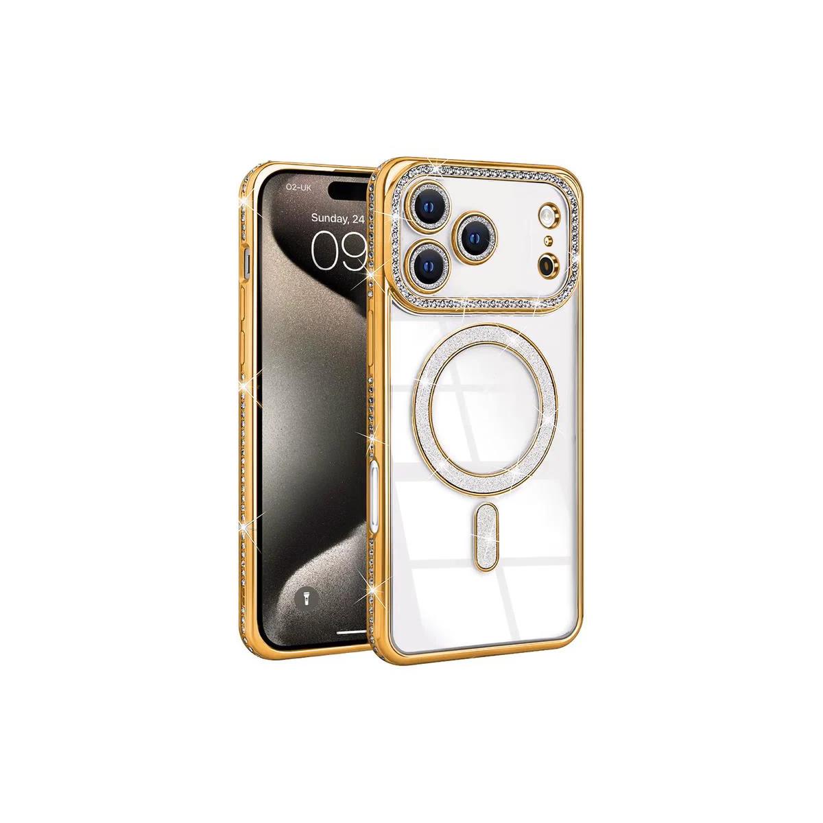 iPhone 17 Pro Max - Bling Magsafe + Lens Protection - Gold