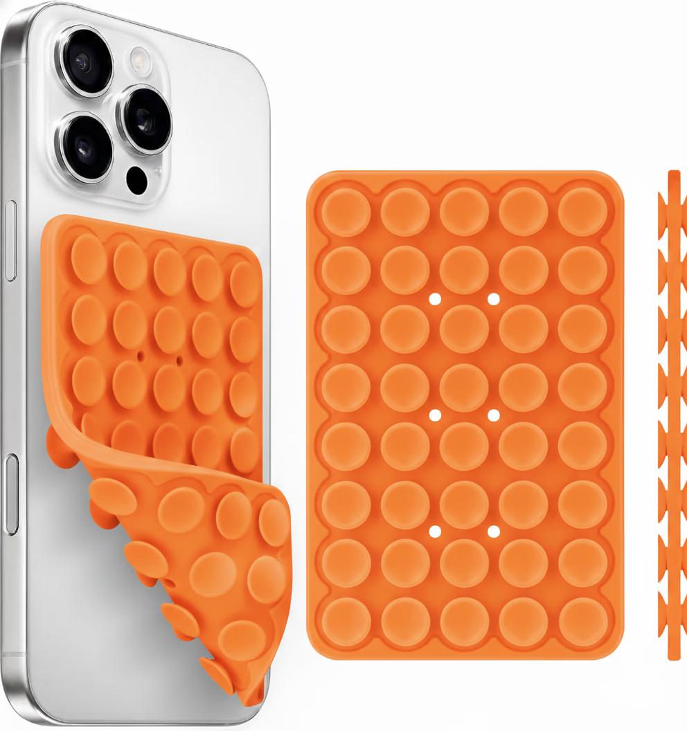 Suction Cup Grip - XL- Size Multi-Surface Attachable - Orange