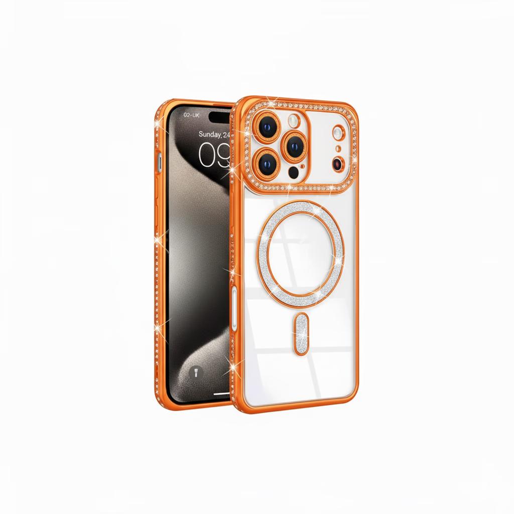 iPhone 17 Pro - Bling Magsafe + Lens Protection - Orange