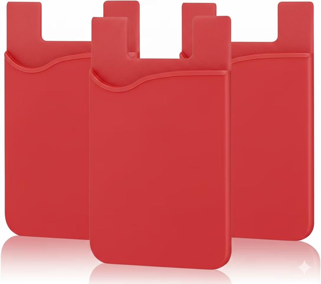 Silicone Card Holding Sticker - Red