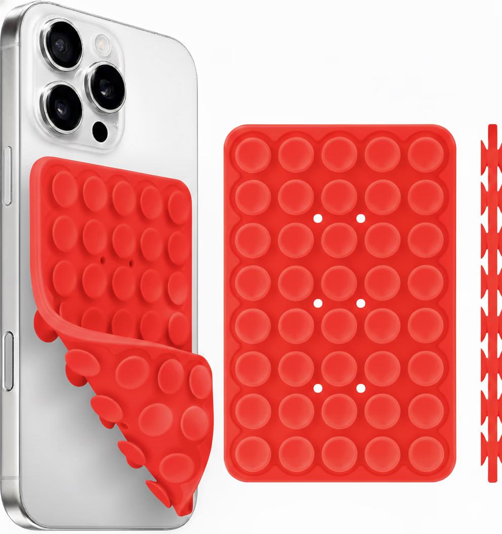 Suction Cup Grip - XL- Size Multi-Surface Attachable - Red