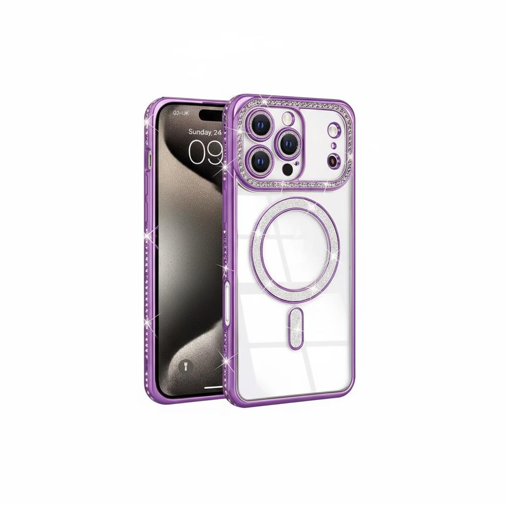 iPhone 17 Pro - Bling Magsafe + Lens Protection - Purple