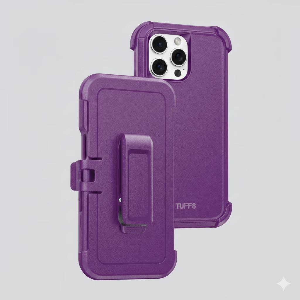 iPhone 15 - Defense Pro w/ Clip - Purple