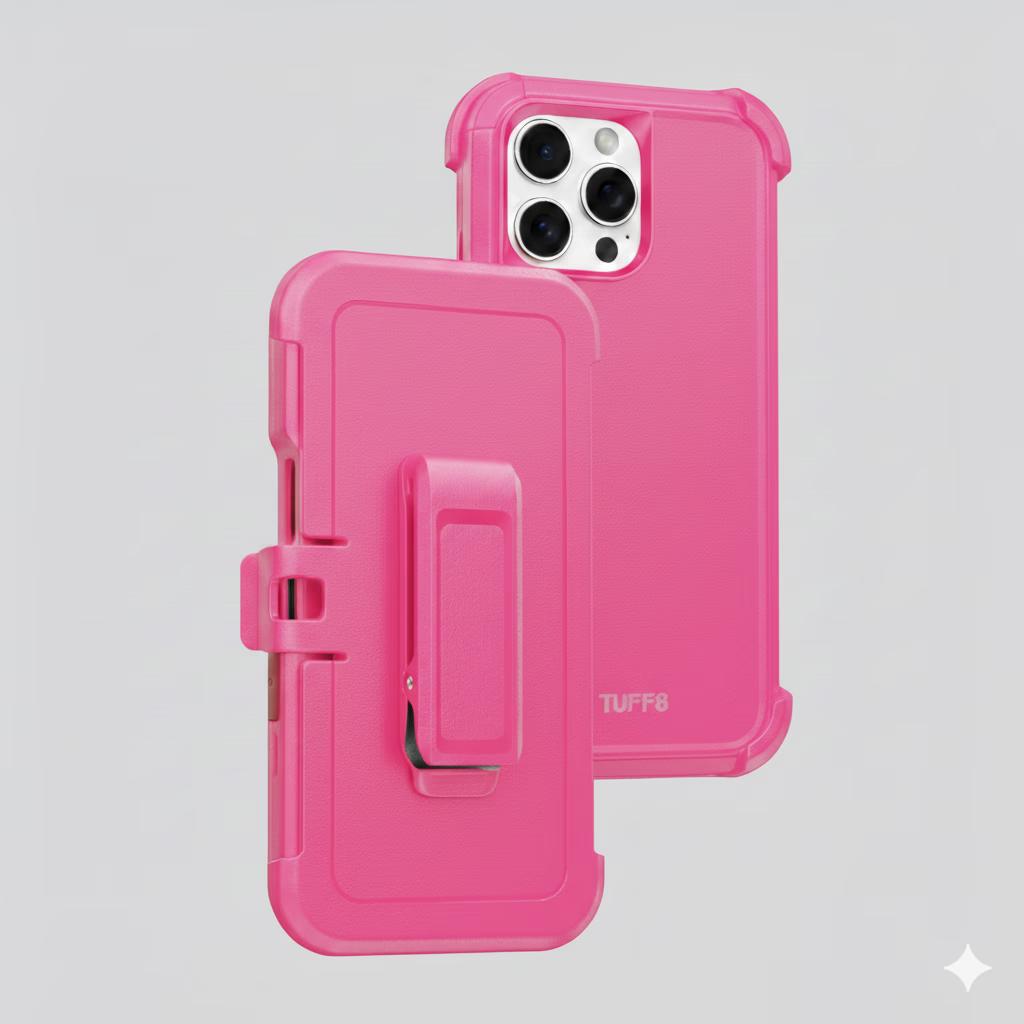 iPhone 15 - Defense Pro w/ Clip - Pink