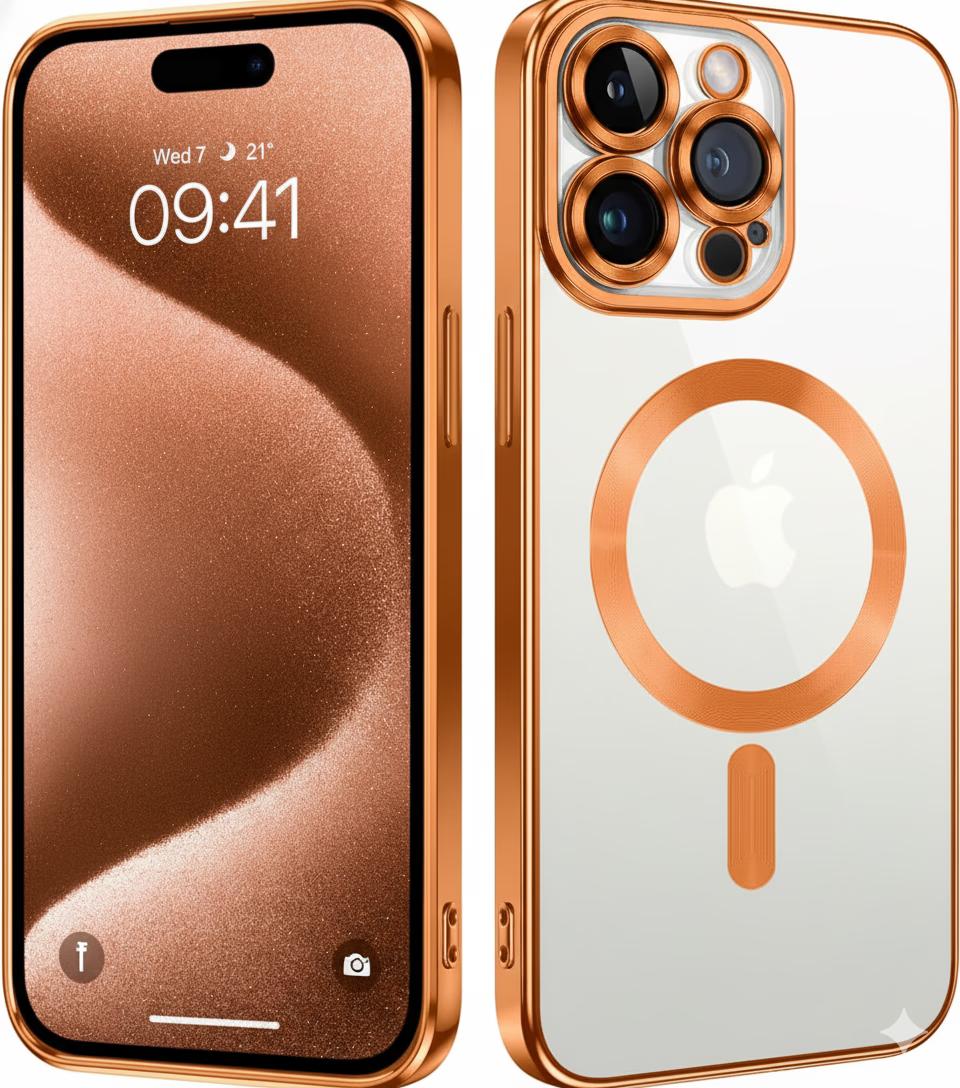 iPhone 17 Pro Max - Chrome Magsafe + Lens - Orange