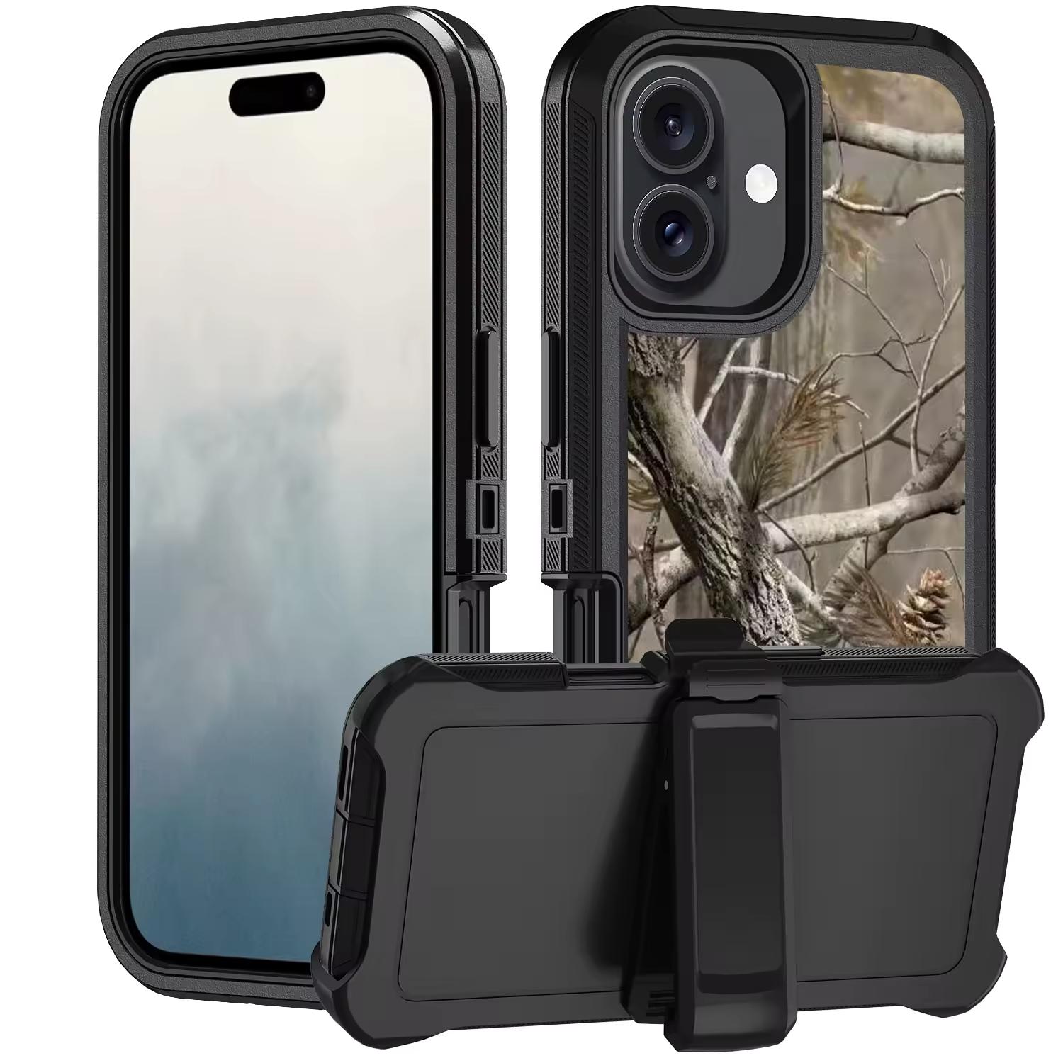 iPhone 17 - Defense Pro w/Clip - Black/Green Camo
