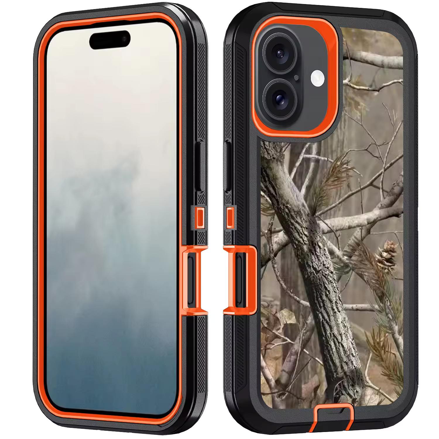 iPhone 17 - Defense Pro w/Clip - Black/Orange Camo