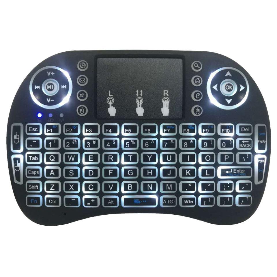 Mini Wireless Keyboard with Touchpad - Black