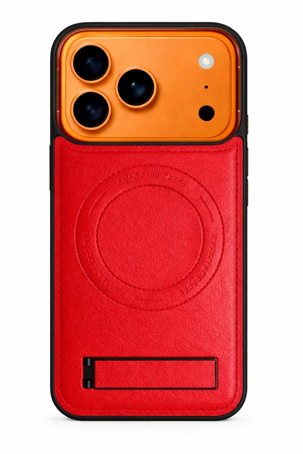 iPhone 17 Pro - LeatherStand MagCase - Red