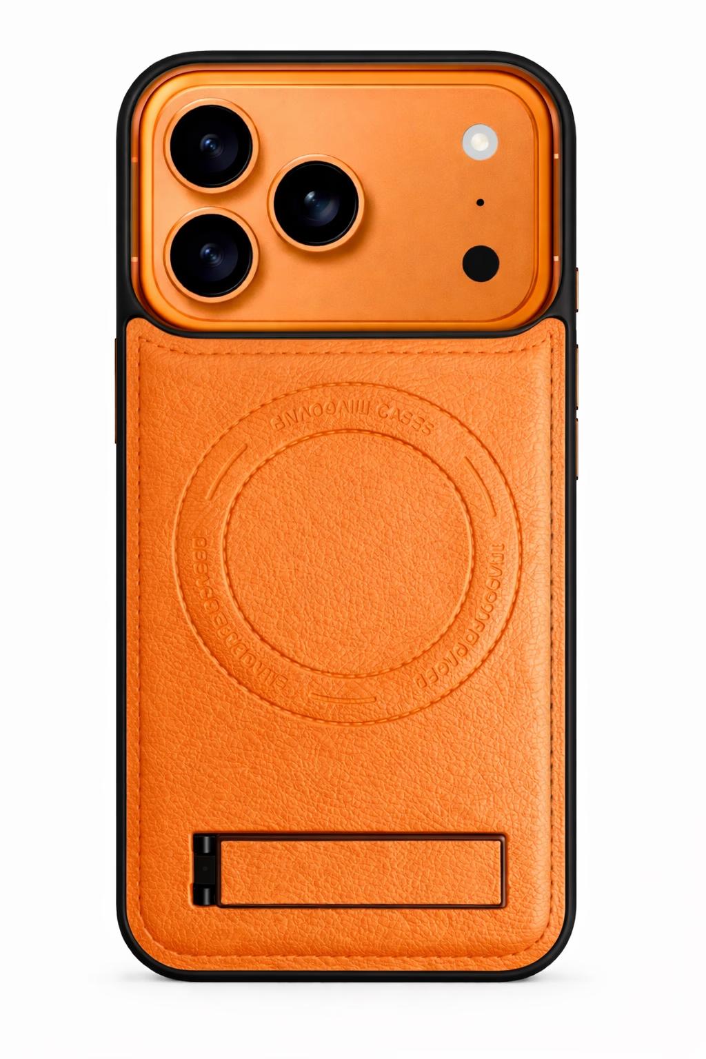 iPhone 17 Pro Max - LeatherStand MagCase - Orange