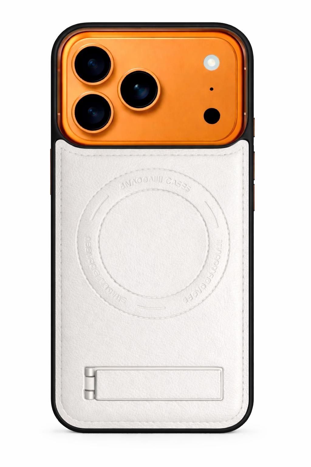iPhone 17 Pro Max - LeatherStand MagCase - White