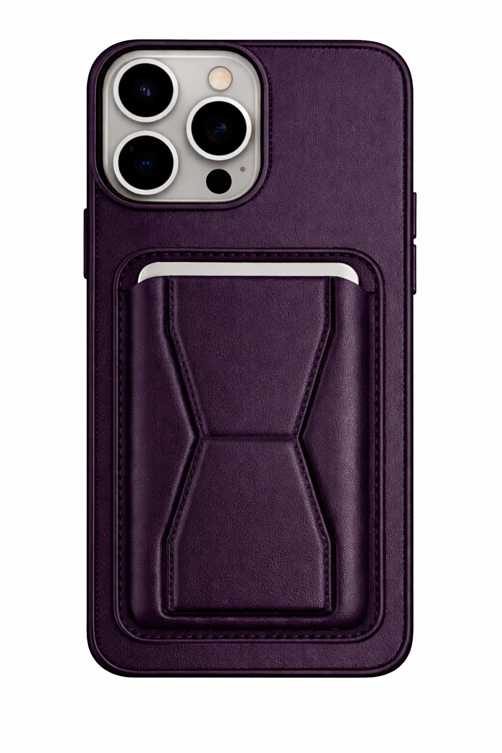 iPhone 15 Pro Max - GeoCard Stand Case - Deep Purple