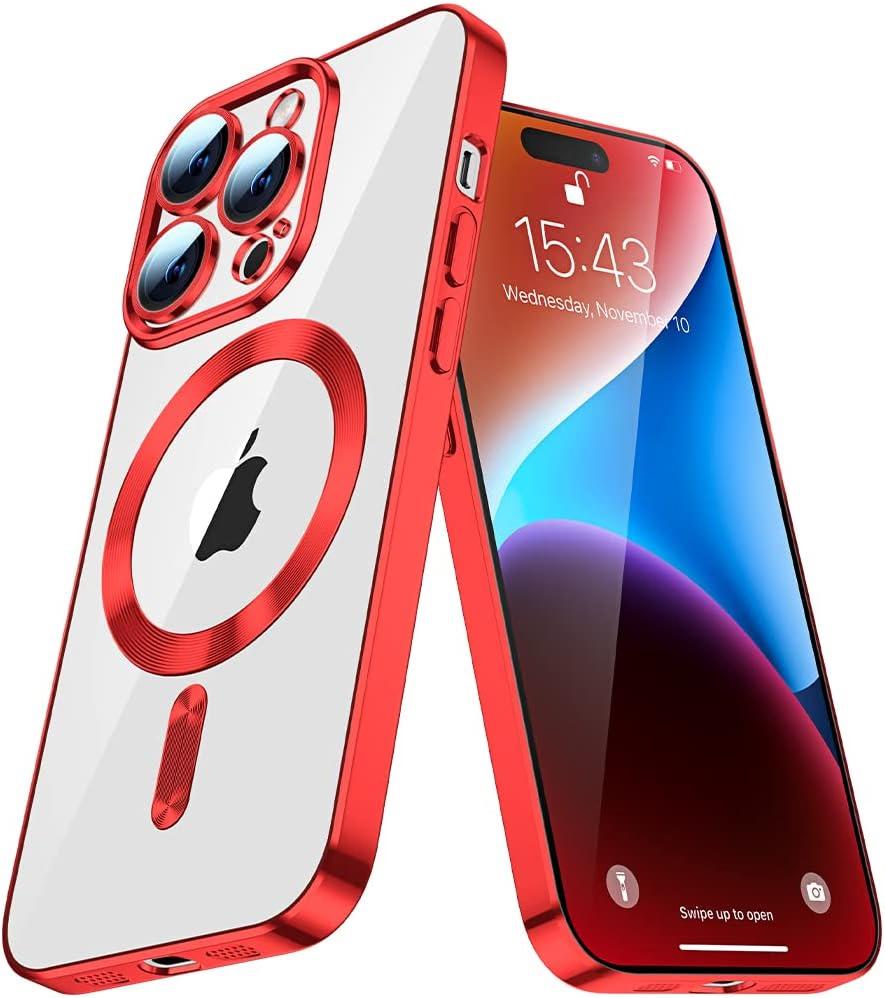 iPhone 14 - Chrome Magsafe + Lens Protection - Red