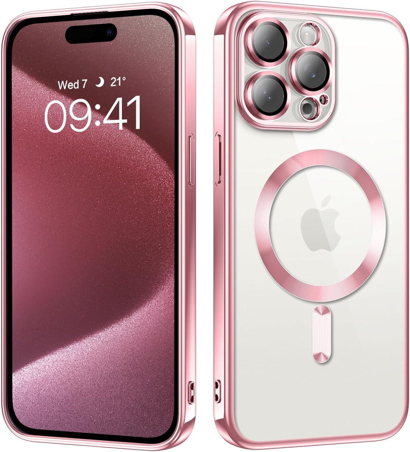 iPhone 14 - Chrome Magsafe + Lens Protection - Rose Gold