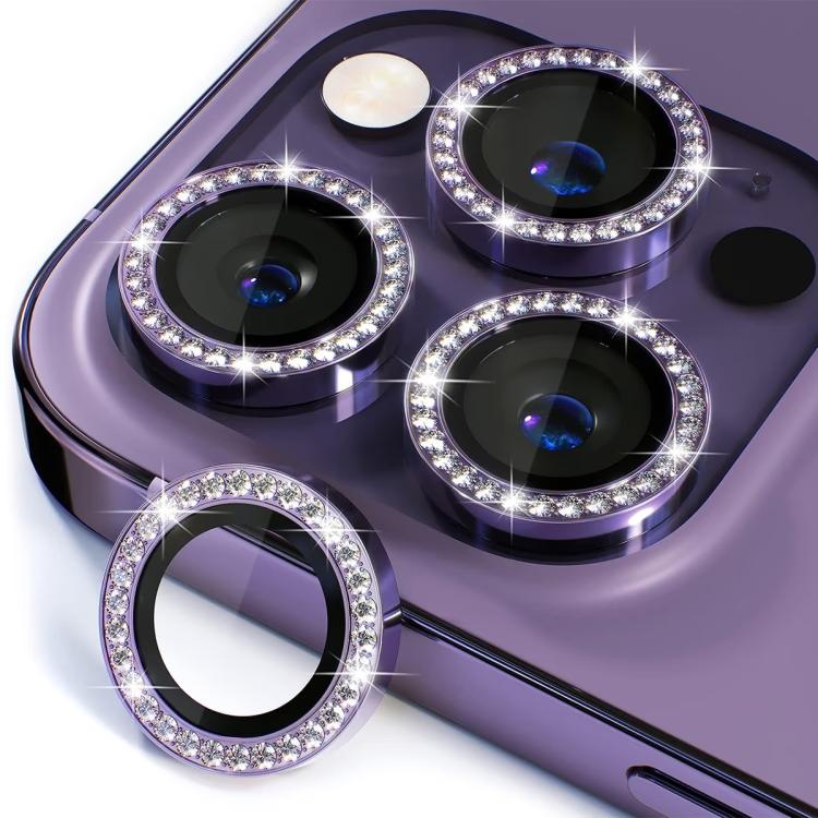 iPhone 15 Pro/15 Pro Max - Bling Camera Glass  - Purple
