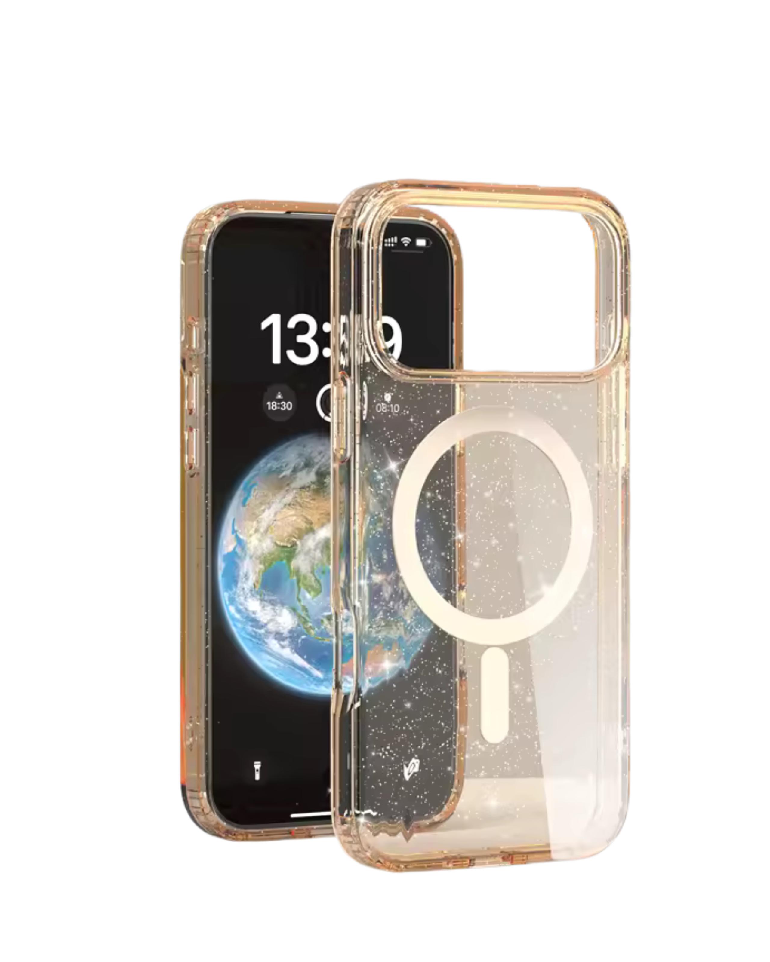 iPhone 17 Pro Max - MagSafe Acrylic Hard Case - Gold Sparkle