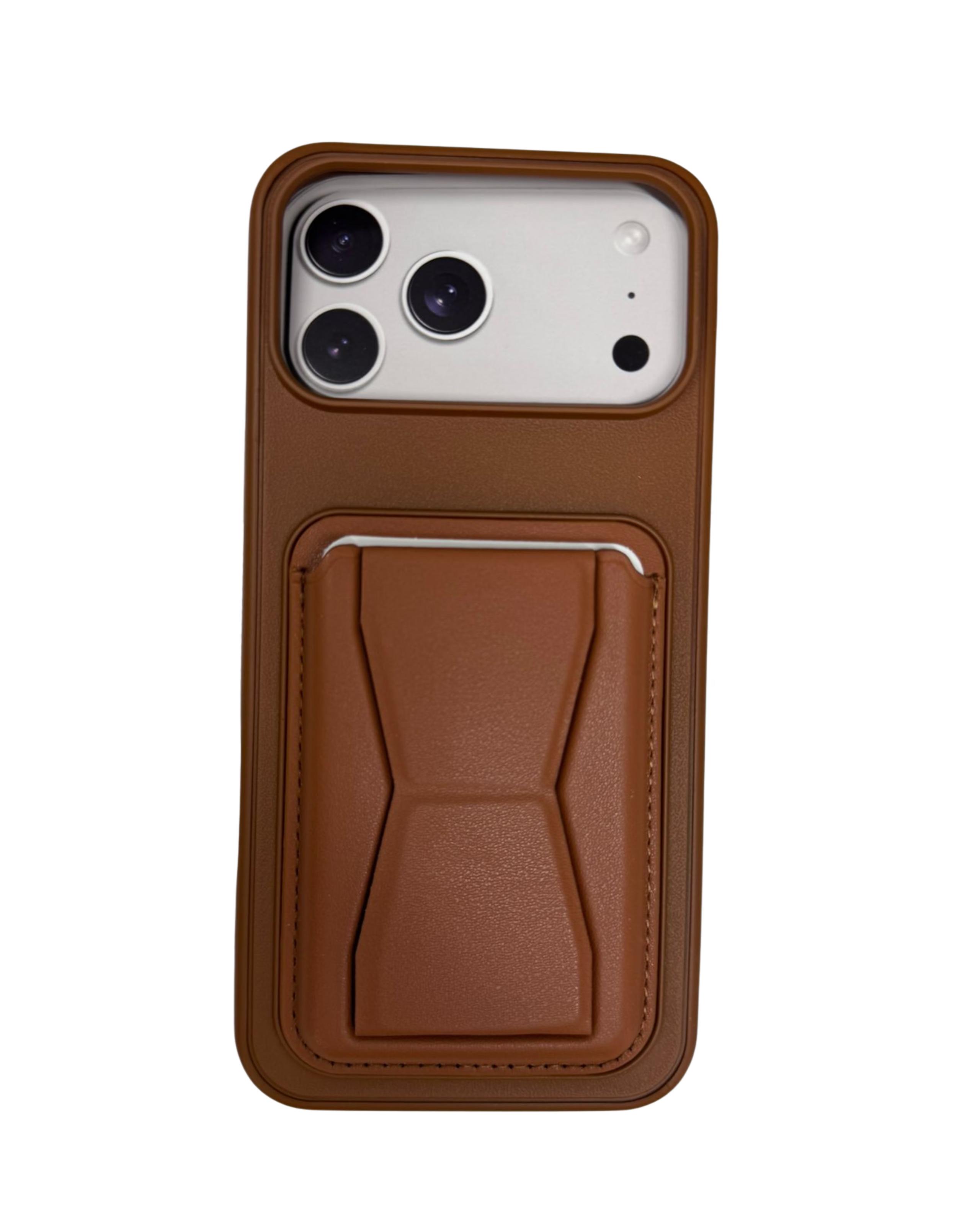 iPhone 17 Pro Max - GeoCard Stand Case - Brown