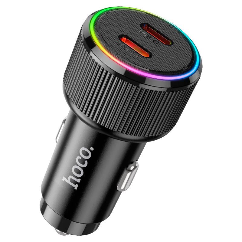 HOCO NZ14B - 50W Car Charger (2x C-Port) - Black