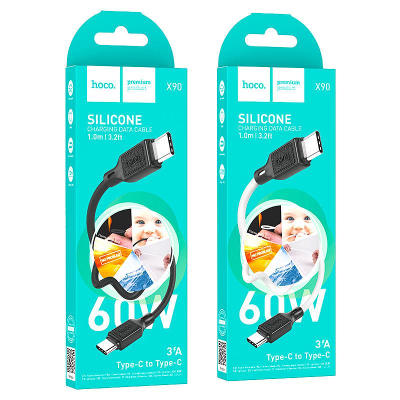 HOCO - X90 - C to C - 60W Rapid Charging Cable - White
