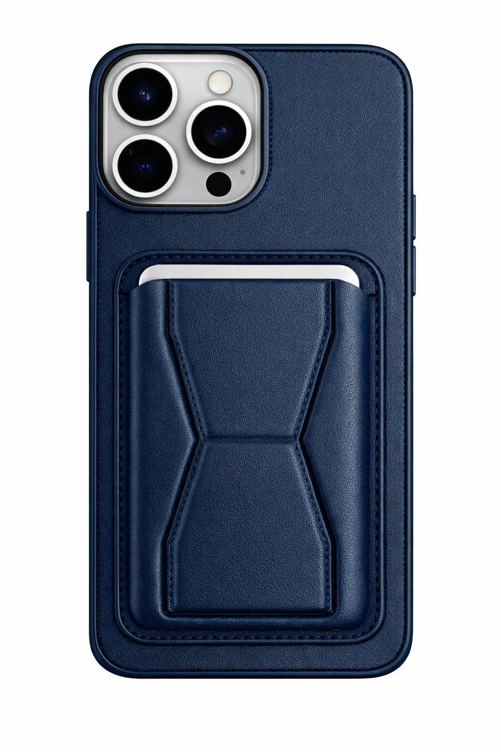 iPhone 12/12 Pro - GeoCard Stand Case - Navy Blue