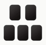 Metal Plates Set for Magnetic Car Phone Holder, Wall & Air Vent Mount, Cases, Magnets. Kit of 5 Black Rectangular Iron Discs Without Holes. 3M Adhesive Backing. Steel Sheets, 5 Pack